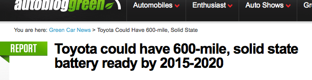 Toyota desarrolla bateria de 1.000 kilometros